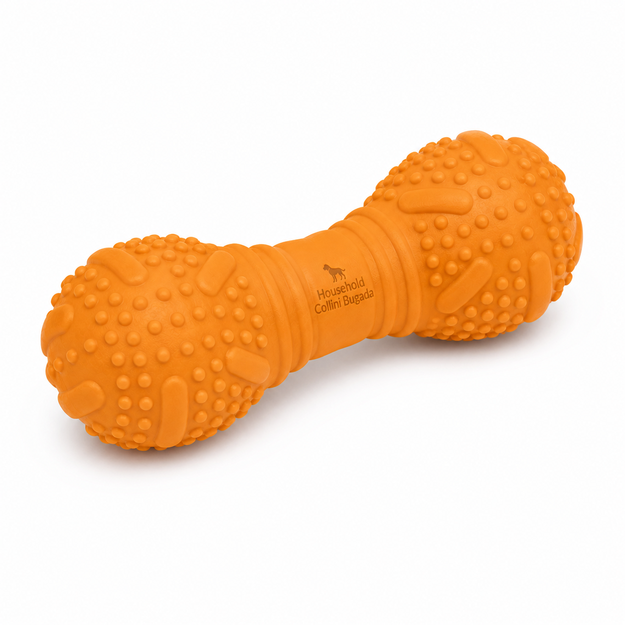 Household Collini Bugada Textured Dumbbell Dog Chew Toy – Durable Interactive Rubber Toy for Dogs