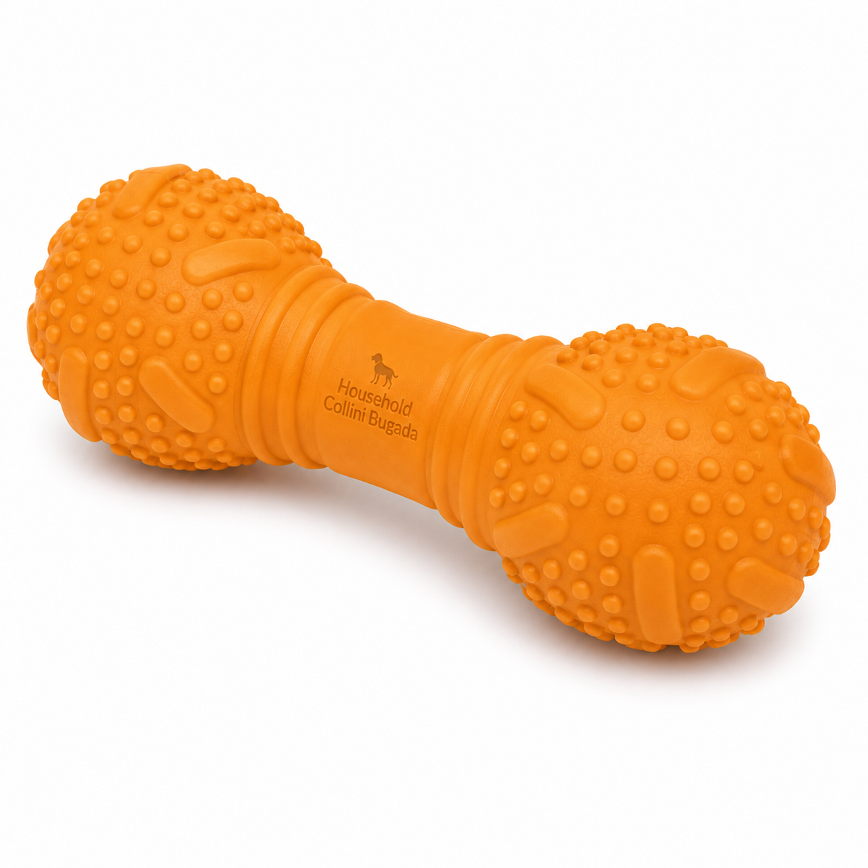 Household Collini Bugada Textured Dumbbell Dog Chew Toy – Durable Interactive Rubber Toy for Dogs - Image 3
