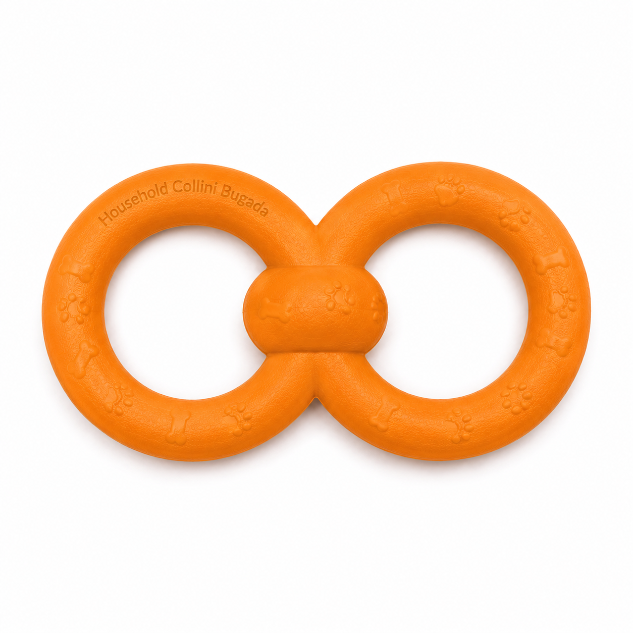 Household Collini Bugada Double Ring Dog Tug Toy – Interactive Rubber Chew & Training Toy for Dogs